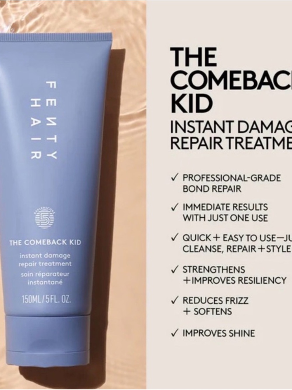 Fenty Hair The Comeback Kid Instant Damage Repair Treatment - 150mL - Picture 4 of 6
